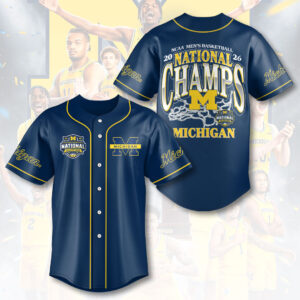 Michigan Wolverines 2026 Men’s Basketball National Champions Baseball Jersey - HOATT17364