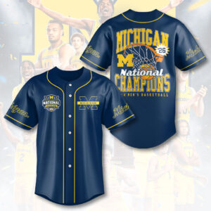Michigan Wolverines 2026 Men’s Basketball National Champions Baseball Jersey - HOATT17503