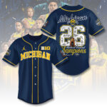 Michigan Wolverines 2026 Men’s Basketball National Champions Baseball Jersey – TANTN22350