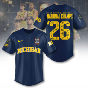 Michigan Wolverines 2026 Men's Basketball National Champions Baseball Jersey - TANTN22552