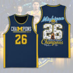 Michigan Wolverines 2026 Men’s Basketball National Champions Basketball Jersey – TANTN22154