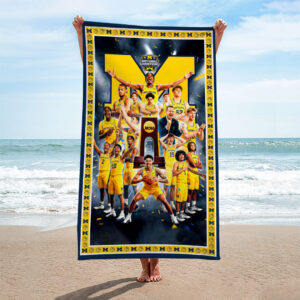 Michigan Wolverines 2026 Men’s Basketball National Champions Rectangle Beach Towel - HOATT17419