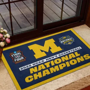 Michigan Wolverines 2026 Men's Basketball National Champions  Custom Doormat - HOATT17572
