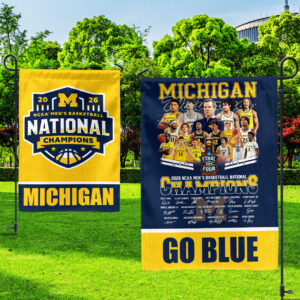 Michigan Wolverines 2026 Men's Basketball National Champions Double-side Garden Flag - HOATT17373