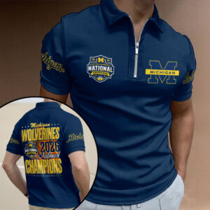 Michigan Wolverines 2026 Men’s Basketball National Champions Zip Polo Shirt - HOATT17507