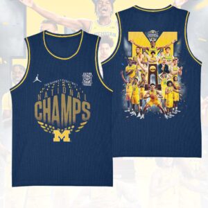 Michigan Wolverines 2026 NCAA Men’s Basketball National Champions Basketball Jersey - HOATT17176