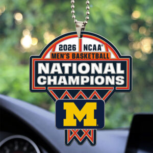 Michigan Wolverines 2026 NCAA Men’s Basketball National Champions Custom shape 2-sided Acrylic Car Ornament - TMTHU4956
