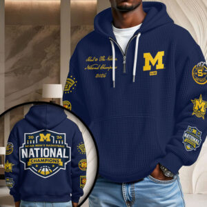 Michigan Wolverines 2026 NCAA Men’s Basketball National Champs 3D Unisex Waffle Hoodie - TMTHU5365