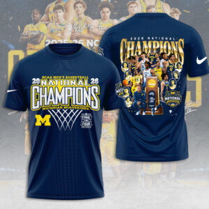 Michigan Wolverines 2026 NCAA Men’s Basketball National Champs 3D Apparel - TMTHU4961