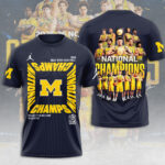 Michigan Wolverines 2026 NCAA Men’s Basketball National Champs 3D Apparel – TMTHU4964