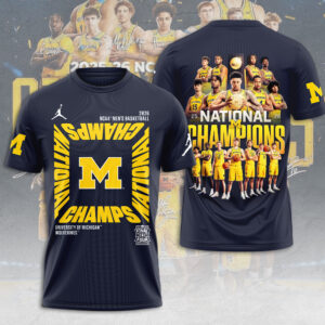 Michigan Wolverines 2026 NCAA Men’s Basketball National Champs 3D Apparel - TMTHU4964