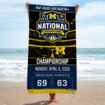 Michigan Wolverines 2026 NCAA Men’s Basketball National Champs Rectangle Beach Towel – TMTHU4958