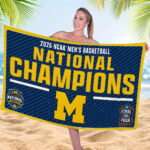Michigan Wolverines 2026 NCAA Men’s Basketball National Champs Rectangle Beach Towel – TMTHU4965
