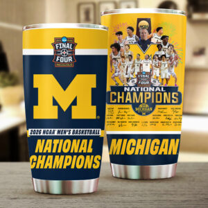 Michigan Wolverines 2026 NCAA Men’s Basketball National Champs Tumbler Cup - TMTHU5156
