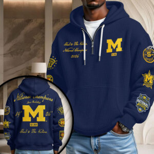 Michigan Wolverines 2026 NCAA Men’s Basketball National Champs 3D Unisex Waffle Hoodie - TMTHU5091