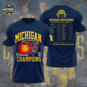 Michigan Wolverines Men's Basketball 3D Apparel - GNE6184