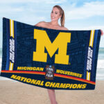 Michigan Wolverines 2026 Men’s Basketball National Champions Rectangle Beach Towel – TANTN22124