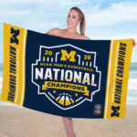 Michigan Wolverines 2026 Men’s Basketball National Champions Rectangle Beach Towel – TANTN22342