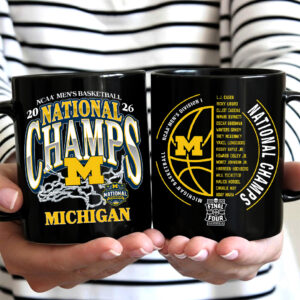 Michigan Wolverines 2026 Men's Basketball National Champions Ceramic Mug - TANTN22343