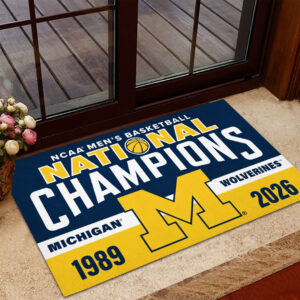 Michigan Wolverines 2026 Men's Basketball National Champions Custom Doormat - TANTN22287