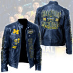 Michigan Wolverines 2026 Men’s Basketball National Champions Motorcycle Leather Jacket – TANTN22320