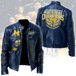 Michigan Wolverines 2026 Men’s Basketball National Champions Motorcycle Leather Jacket – TANTN22378
