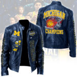 Michigan Wolverines 2026 Men’s Basketball National Champions Motorcycle Leather Jacket – TANTN22381