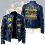 Michigan Wolverines 2026 Men’s Basketball National Champions Motorcycle Leather Jacket – TANTN22493