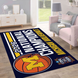 Michigan Wolverines 2026 Men's Basketball National Champions Rectangular Rug - TANTN22322