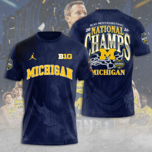 Michigan Wolverines 2026 Men's Basketball National Champions 3D Apparel - TANTN22365