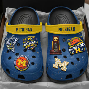 Michigan Wolverines 2026 Men's Basketball National Champions Custom Clogs - HOATT17488