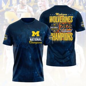 Michigan Wolverines 2026 Men's Basketball National Champions 3D Apparel - HOATT17486