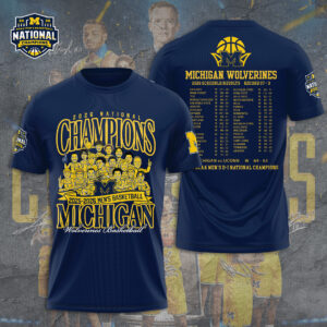 Michigan Wolverines 2026 Men's Basketball National Champions 3D Apparel - GNE5996