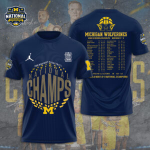Michigan Wolverines 2026 Men’s Basketball National Champions 3D Apparel - GNE6097