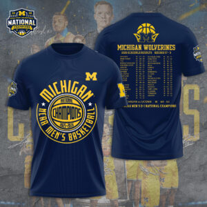 Michigan Wolverines 2026 Men’s Basketball National Champions 3D Apparel - GNE6100