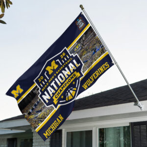 Michigan Wolverines 2026 Men's Basketball National Champions 3D Double-side House Flag - GNE6019