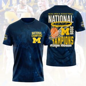 Michigan Wolverines 2026 Men's Basketball National Champions 3D Apparel - HOATT17347