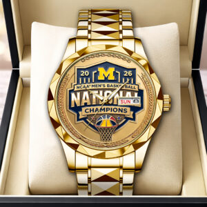 Michigan Wolverines 2026 Men's Basketball National Champions Alloy Luxury Quartz Watch - HOATT17540