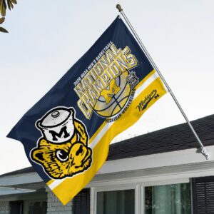 Michigan Wolverines 2026 Men’s Basketball National Champions 3D Double-side House Flag - HOATT17562