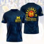 Michigan Wolverines 2026 Men’s Basketball National Champions 3D Apparel – HOATT17535