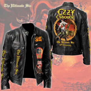Ozzy Osbourne The Ultimate Sin 40th Anniversary Motorcycle Leather Jacket - TMTHU4836