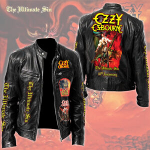 Ozzy Osbourne The Ultimate Sin 40th Anniversary Motorcycle Leather Jacket - TMTHU4991