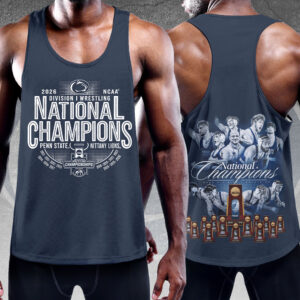 Penn State Nittany Lions Wrestling 2026 National Champions Y-Back Muscle Tank Top - HOATT17094