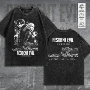 Resident Evil Requiem 2D Acid Washed Cotton T-Shirt - GNE5873