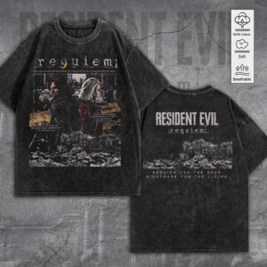 Resident Evil Requiem 2D Acid Washed Cotton T-Shirt - GNE5874