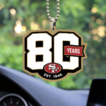 San Francisco 49ers 80th Anniversary Custom shape 2-sided Acrylic Car Ornament – TANTN22253