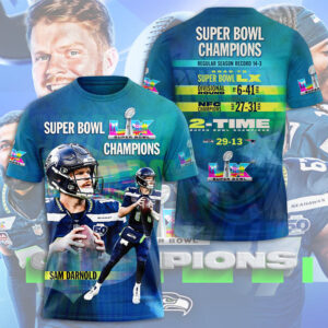 Seattle Seahawks 2025 Super Bowl LX Champions 3D Apparel - GNE5912