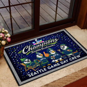 Seattle Seahawks 2025 Super Bowl LX Champions Custom Doormat - GNE5917