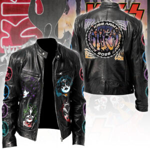 KISS Army 2026 Motorcycle Leather Jacket - TANTN22002