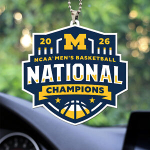 Michigan Wolverines 2026 Men's Basketball National Champions Custom shape 2-sided Acrylic Car Ornament - TANTN22127